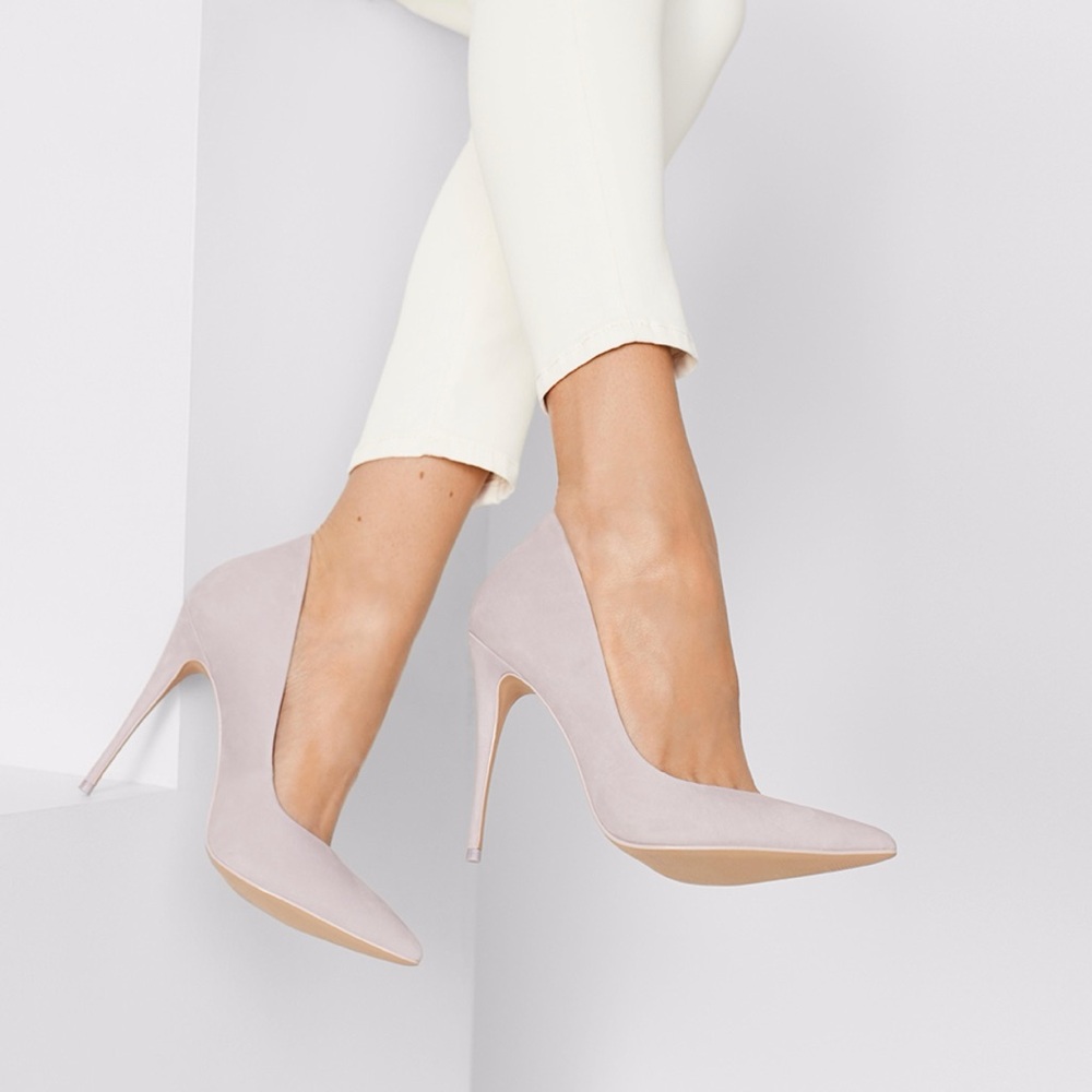Aldo Blush Pink Suede Pointed-Toe Stiletto Heels